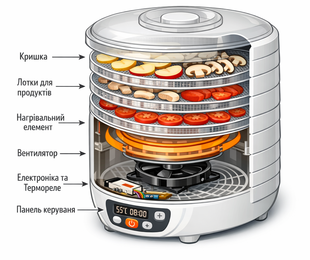 Схема вертикальної сушарки